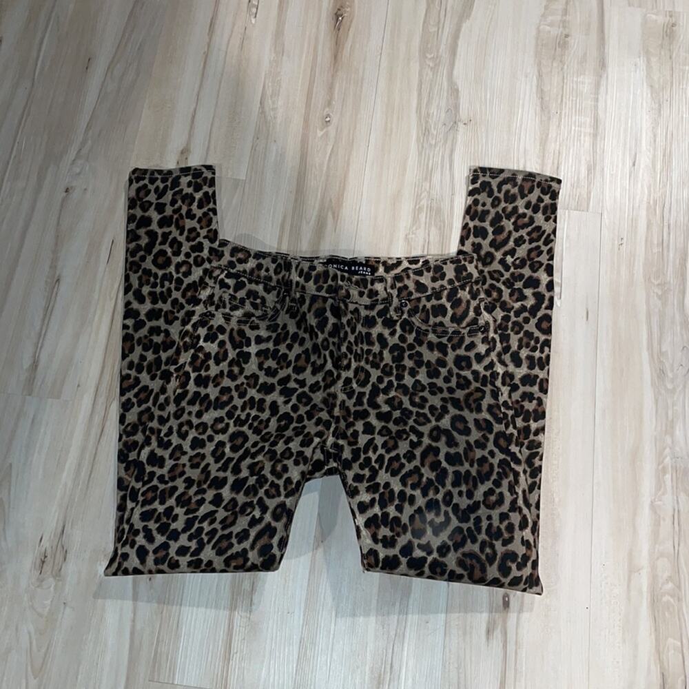 Veronica Beard Brooke Skinny midrise leopard print jeans size 25/0 - Picture 5 of 6